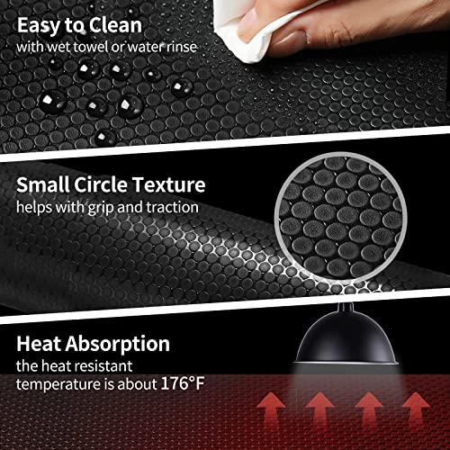 Bearded Dragon Tank Accessories, Reptile Carpet Bedding, Non-Adhesive Reptile Mat Warming Reptile Terrarium Liner Substrate for Leopard Gecko, Snake, Lizard, Tortoise, Iguana Black(18"x72") - color: 18x72" Black