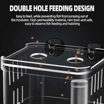Boxtech Aquarium Fish Tank Hatchery Incubator Breeding Box, Acrylic White Breeder Isolation Divider Hatching Boxes Accessory Small Baby Fishes Shrimp Clownfish Guppy - size: M - 3.93*2.75*5.03 IN