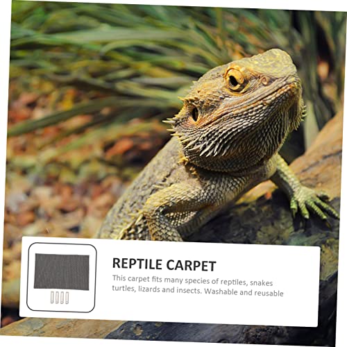 Mikikit Waterproof Reptile Carpet 3-in-1 Terrarium Bedding for Turtles Lizards Snakes Moisture Retaining Polyester Mat Non-Slip Reptile Terrarium Decoration
