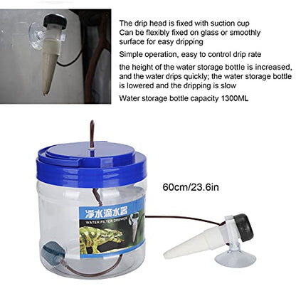 LAJS Reptile Water Dripper, Drip Irrigation Tool Accessories 1300ML for Geckos/Lizards/ for Pet Home