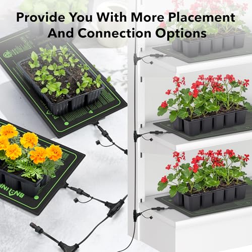 BN-LINK Digital Heat Mat Thermostat Controller and Daisy Chainable Warm Hydroponic Heating Pad for Seed Germination, Reptiles and Brewing Breeding Incubation Greenhouse