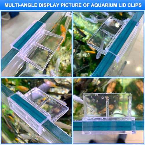 NestBasics 6pcs Transparent Aquarium Lid Clips,Rimless Fish Tank Glass Cover top Support,Aquarium Hood Holder, Acrylic Glass Aquarium top Clips (Transparent, 6pcs 5-6mm Clips) - size: 6pcs 5-6mm clips