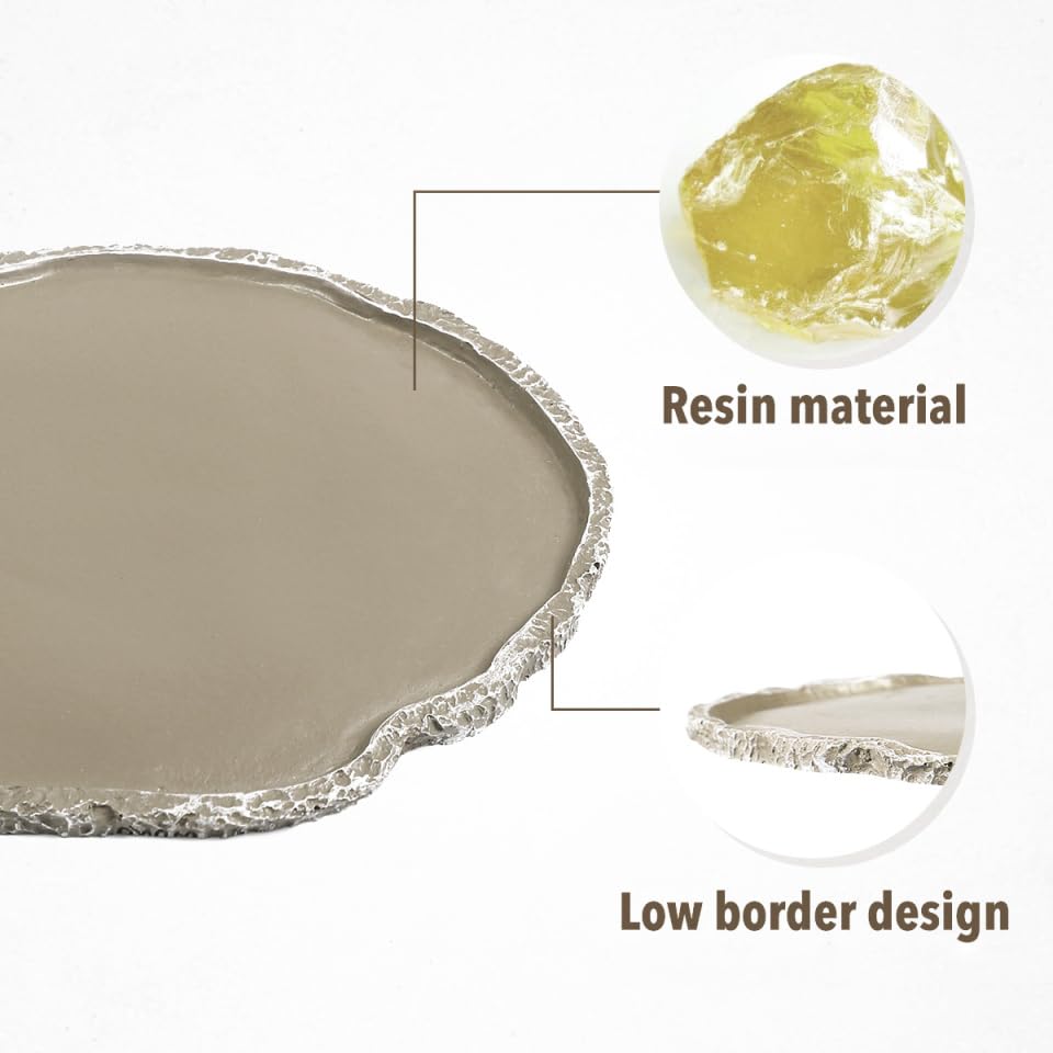 UEETEK Resin Reptile Water Dish 7x5.5x0.3in – Anti-Tip Flat Bowl for Mess-Free Hydration & Feeding, Terrarium Corner Fit for Snakes, Turtles, Lizards