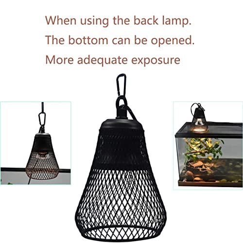 Reptile Heat Lamp, 25-150W Heat Lamp with Lampshade and Anti-Bite Iron Tube, Infrared Ceramic Heater, for Chicken Lizard Brooder Coop Aquarium,150W - size: 150W