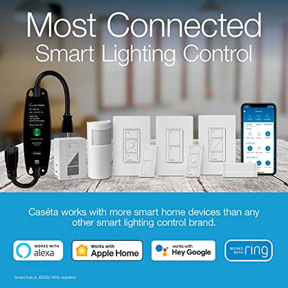 Lutron Caseta Outdoor Smart Plug Weatherproof+ and Pico Smart Remote, for Landscape and String Lighting, P-PKG1OUT-BL, Black - style: Outdoor Smart Plug and Pico Smart Remote