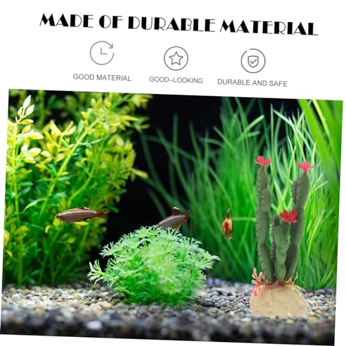 ORFOFE Plastic Artificial Cactus Plant Simulation Aquarium Decor Vivid Reptile Terrarium Ornament for Fish Tank Landscape