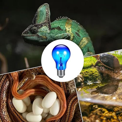 Heat Lamp for Reptiles - Terrarium Chickens Basking Light, 100w UVA Infrared with Aluminum Reflection Dome, Aquarium Brooder Habitat Ceramic Heater, Vivarium Pet Supplies E26 Socket for Lizard - color: Sapphire