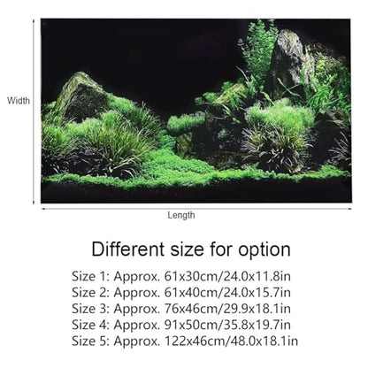 KANASI 3D Aquarium Poster, PVC Self Adhesive Underwater Seaweed Decorative Background Sticker for Reptile Terrarium Glass Jar Living Room Sofa TV Background Photo Wallpaper (122 * 46cm) - style: 122*46cm