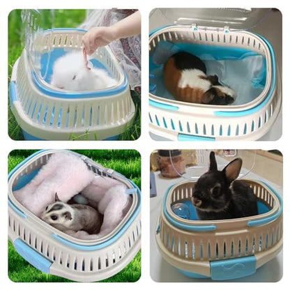 Hamster Carrier Guinea Pig Carrier 13 X 11 X 8 In Portable Hamster Travel Cage with Ventilation Holes Outdoor Small Animal Carrier for Rat Gerbils Rabbit Hedgehog Squirrel Mouse Sugar Glider - color: Blue