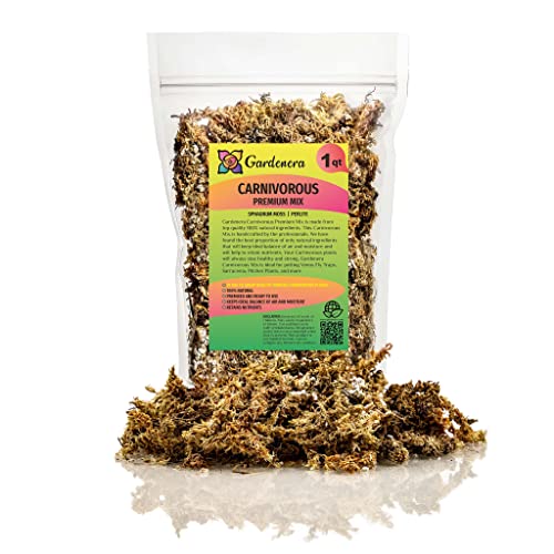 Gardenera Premium Carnivorous Plant Potting Mix - 1 Quart Sphagnum Moss and Perlite Blend for Potting Venus Fly Traps, Sarracenia, Pitcher Plants - size: 1 QUART