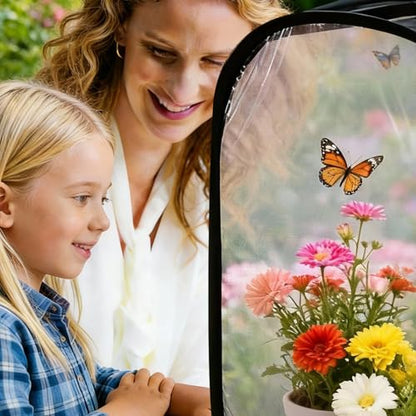 2 Pcs 30 Inch Large Butterfly Habitat Cage Giant Collapsible Insect Monarch Collapsible Heavy Duty Mesh Cage Enclosure Terrarium Pop-up with Zipper Protection, 15 x 15 x 30 Inches
