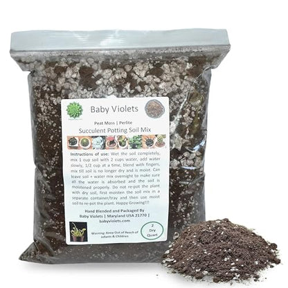 Succulent (½ Gallon / 2 quarts) Plant Potting Soil Mix Peat Moss & Perlite - size: 2qt