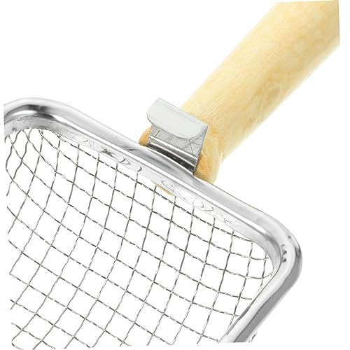 Mikikit Cat Litter Scoop with Wood Handle Ergonomic Design for Easy Pet Waste Cleaning for Reptile Terrariums and Animals Durable and Wear Litter