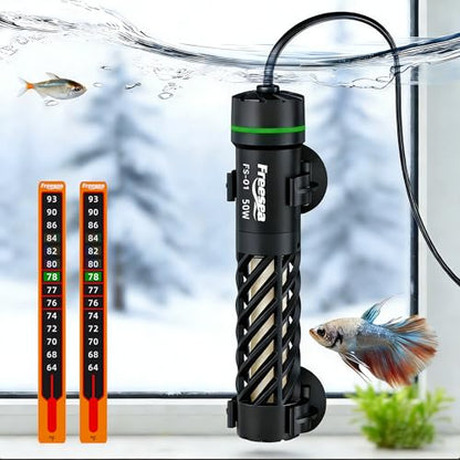 FREESEA Aquarium Heater for Fish Tank: 50W Small Submersible Thermostat with Off-Water Protection & UL Certified Cord for 3-10 Gallon Fish Turtle Tanks Enthusiasts - size: 50W(3-10 Gallon)