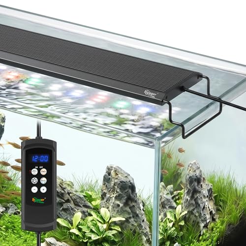 hygger Aquarium Light, 26W Full Spectrum Fish Tank LED Light, 24 H Remote Control Adjustable Timer, Brightness and Color, Extendable Bracket, Power-Off Memory Plant Growth Lamp, Fits 18-24 Inch Tank - size: For 18-24 Inch Tank