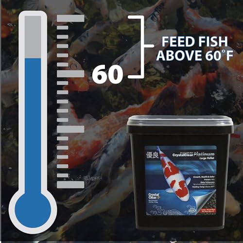 CrystalClear Platinum Fish Food Floating 3mm Pellets, 17.6 lbs | For Koi & Goldfish, premium nutrition to boost growth, color, and wellness in backyard ponds & water gardens - size: 17.6 Pound (Pack of 1)
