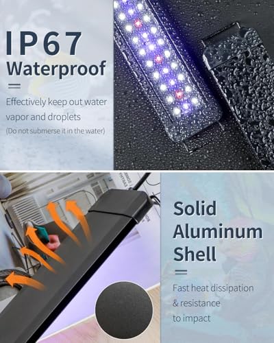 Pawfly 28W Aquarium LED Light for 36 to 42 Inch Extendable Fish Tank Light with Full Spectrum Brilliant White Blue Red Lights with Daytime & Night Modes Timer Auto On/Off Adjustable Brightness - color: Basic with Timer, size: 36"-42"
