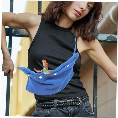 UPKOCH Portable Reptile Sling Carrier Bag Adjustable Strap Outdoor Travel Bag for Bearded Dragons Lizards Guinea Pigs Lightweight Durable Crawling Pet Carrier