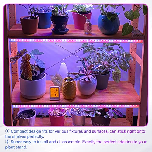 iPower LED Plant Grow Light Strips Full Spectrum with 3 Timing Modes, 10 Dimmable Levels 48 LEDs Per Tubes, Sunlike Grow Lamp for Hydroponics Succulent,Red & Blue - color: Red&Blue, size: 3 Tubes, style: Grow Light Strips