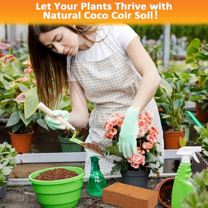 Legigo 4 Pack Premium Coco Coir Brick for Plants- 100% Organic Compressed Coconut Coir Bricks Starting Mix, Coco Coir Fiber Coconut Husk for Planting, Gardening, Potting Soil Substrate, Herbs - color: Pack of 4