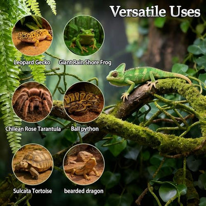 8 Pcs Reptile Plants for Terrarium Bearded Dragon Tank Accessories Artificial Hanging Reptile Vine Jungle Climbing Plant Vines Terrarium Decorations for Snakes Geckos Lizards Chameleons