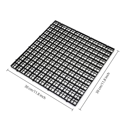 Aquarium Fish Tank Bottom Isolation 8 Pcs, Plastic Egg Crate Grid Divider Tray Egg (L 8pcs Black) - size: L 8pcs Black