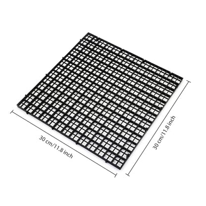 ALEGI Aquarium Fish Tank Divider Plastic Egg Crate Aquarium Filter Bottom Tray Plastic Grid (L 6pcs Black) - size: L 6pcs Black