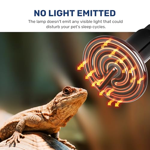YSSOA 75W Ceramic Heat Emitter Bulb, No Light Reptile Heat Lamp Tank Heat Bulb for Lizards, Bearded Dragons, Turtles, Chickens, 4 Pack
