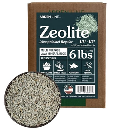 Zeolite Regular 12 lbs, Clinoptilolite 1/8"–1/4" (3–6 mm), Soil Amendment for Succulents, Bonsai & Plants, Improves Drainage and Moisture Balance, Decorative and Aquarium Use - style: Regular - 12 lbs