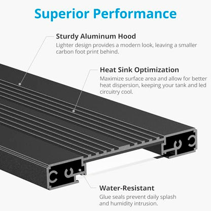 NICREW C10 24/7 LED Aquarium Light for Plants, 36-48 Inches, Full Spectrum Fish Tank Light with Timer, Brightness Adjustable - size: 36 - 48 in