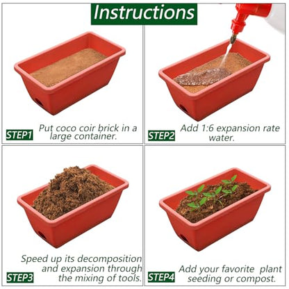 ZENFUN 12 Packs 17 lb Coco Coir Organic Brick for Plants, 100% Natural Coconut Coir Pith, Compressed Coco Bricks, Coco Fiber for Soilless Gardening, High Nutrition Coconut Soil Coco Fiber