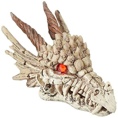 Penn-Plax Deco-Replicas Dragon Skull Gazer Aquarium Decoration – Safe for Freshwater and Saltwater Fish Tanks – Small - size: Small