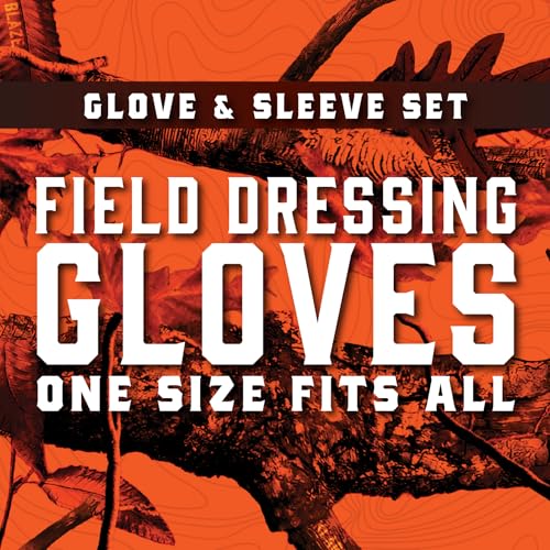 Klarny Outdoors Animal Handling Gloves - Single Use Disposable Field Dressing Glove | Veterinary Elastic Nitrile Shoulder Length Deer & Elk Hunting Gloves