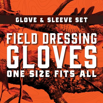Klarny Outdoors Animal Handling Gloves - Single Use Disposable Field Dressing Glove | Veterinary Elastic Nitrile Shoulder Length Deer & Elk Hunting Gloves