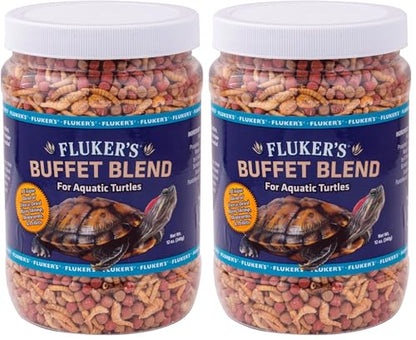 Fluker's 70131 Buffet Blend Aquatic Formula Turtle Food, 12oz (Pack of 2) - size: 12 Ounce (Pack of 2)