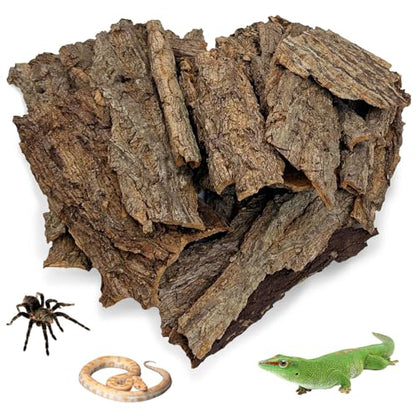 Reptile Cork Bark Bulk 1 Lb Reptile Bark Bedding Natural Flat Cork Wood Pieces Terrarium Substrate Tank Supplies for Bearded Dragon Snake Spiders Hermit Crabs Geckos Tortoise