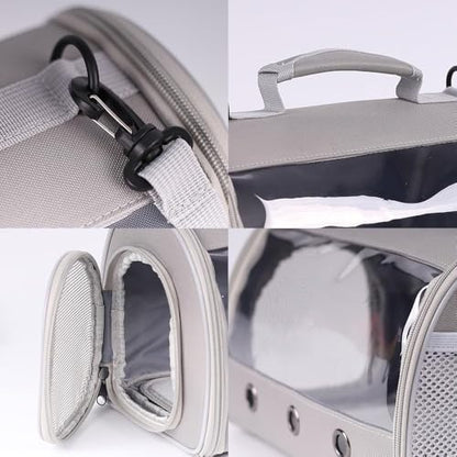 Bearded Dragon Travel Carrier Backpack,Lizard Backpack Carrier,Space Capsule Clear Bubble Window Astronaut Reptile Carrier Backpack for Guinea Pig,Sugar Glider,Bunny (Grey, TPU Carrier+MAT) - color: Grey