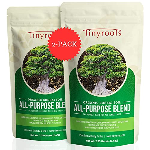 Tinyroots Bonsai Soil Mix - All Purpose Ready to Use Blend for All Varieties of Bonsai Trees, 4.5 Quarts - size: 4.5 Quarts