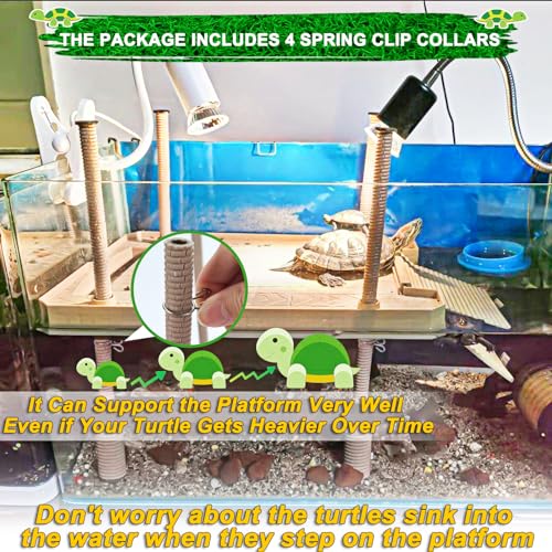 Large Turtle Floating Basking Platform with Feeding Area, Turtle Floating Docks Reptile Climbing Pier and Basking Platform for Tortoise, Frogs, Crabs and Salamanders - size: Large - 30 gallon or larger fish tank