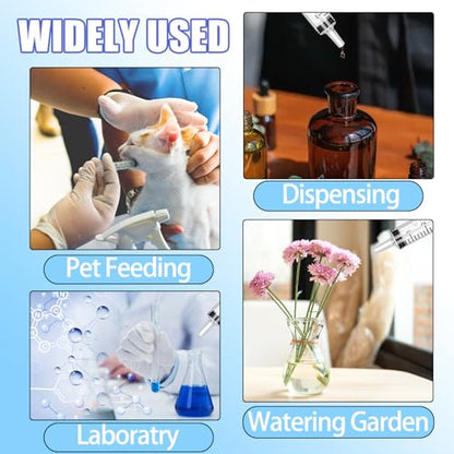 50 Pack 5ml Plastic Syringes with Caps for Science Labs, Liquid Measuring, Watering, Refilling, Oral,Pet - size: 5ml-50Pack