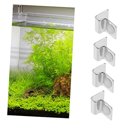 Stainless Steel Fish Tank Cover Brackets 4Pcs Aquarium Lid Clips Secure Support for 5mm Glass Aquarium Lid Fish Tank Accessories