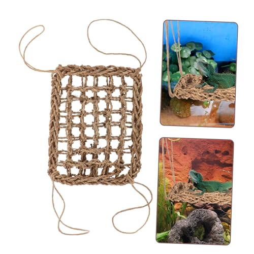 POPETPOP Lizard Hammock for Reptiles Woven Pet Rest Swing for Bearded Dragons Geckos Pets Durable Straw Materials Secure for Relaxation