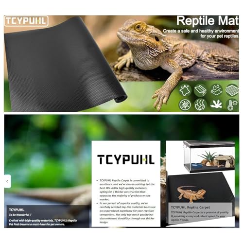 Terrarium Carpet - Non Slip Reptile Tank Flooring, Bearded Dragon Habitat Liner | Soft Terrarium Floor Pad, Washable Cage Mat for Gecko Snake Lizard Indoor Reptile Habitat Use - size: M
