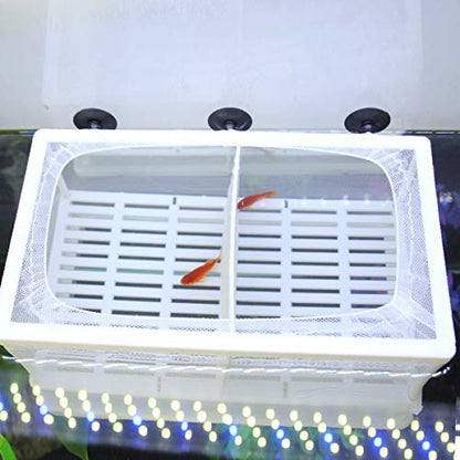 Senzeal Aquarium Fish Breeder Box Fish Fry Hatchery Incubator Net Nylon Isolation Mesh with 3pcs Pipette (Large) - size: Large