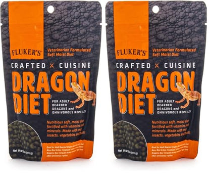 Fluker's Crafted Cuisine Diet, Adult Bearded Dragon and Omnivorous Reptile Food, Made with Crickets, Mealworms, Real Fruits & Veggies 6.75 oz (Pack of 2) - size: 6.75 Ounce (Pack of 2)