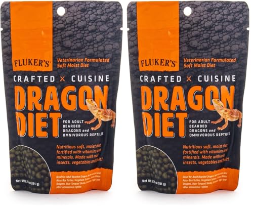 Fluker's Crafted Cuisine Diet, Adult Bearded Dragon and Omnivorous Reptile Food, Made with Crickets, Mealworms, Real Fruits & Veggies 6.75 oz (Pack of 2) - size: 6.75 Ounce (Pack of 2)