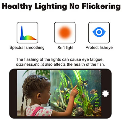 WaterRebirth Wireless Remote Full Spectrum Aquarium LED Light Strip - Ultra-Thin Design with Timer & RGB Modes for Fish Tank Plants (48-54INCH) - size: 48-54 inches