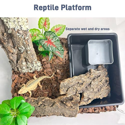 Humid Hideout Cave for Reptiles, Snake Hide for Ball Pythons, Gecko Hide, Leopard Geckos, Bearded Dragons,Compact Terrarium Decor with Easy-Clean Design (9.5"x6.7"x2.2" Large) - size: Large (1 Count)