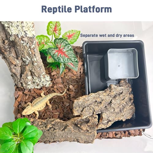 Humid Hideout Cave for Reptiles, Snake Hide for Ball Pythons, Gecko Hide, Leopard Geckos, Bearded Dragons,Compact Terrarium Decor with Easy-Clean Design (9.5"x6.7"x2.2" Large) - size: Large (1 Count)