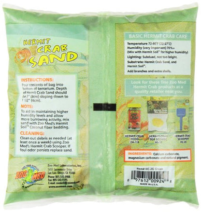Zoo Med 24982 Hermit Crab, 2 lb, Sand Green